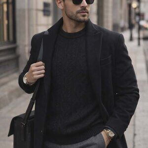 Christian Dior black mens knit sweater size large USA L Top